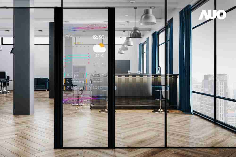 60吋Micro LED透明窗屏显示器，，，可依需求调整并延伸应用于不同场域，，，，包括汽车侧窗或家庭玄关、、、、智慧橱窗、、、、商业展示等面向，，，，提供丰富的信息娱乐内容