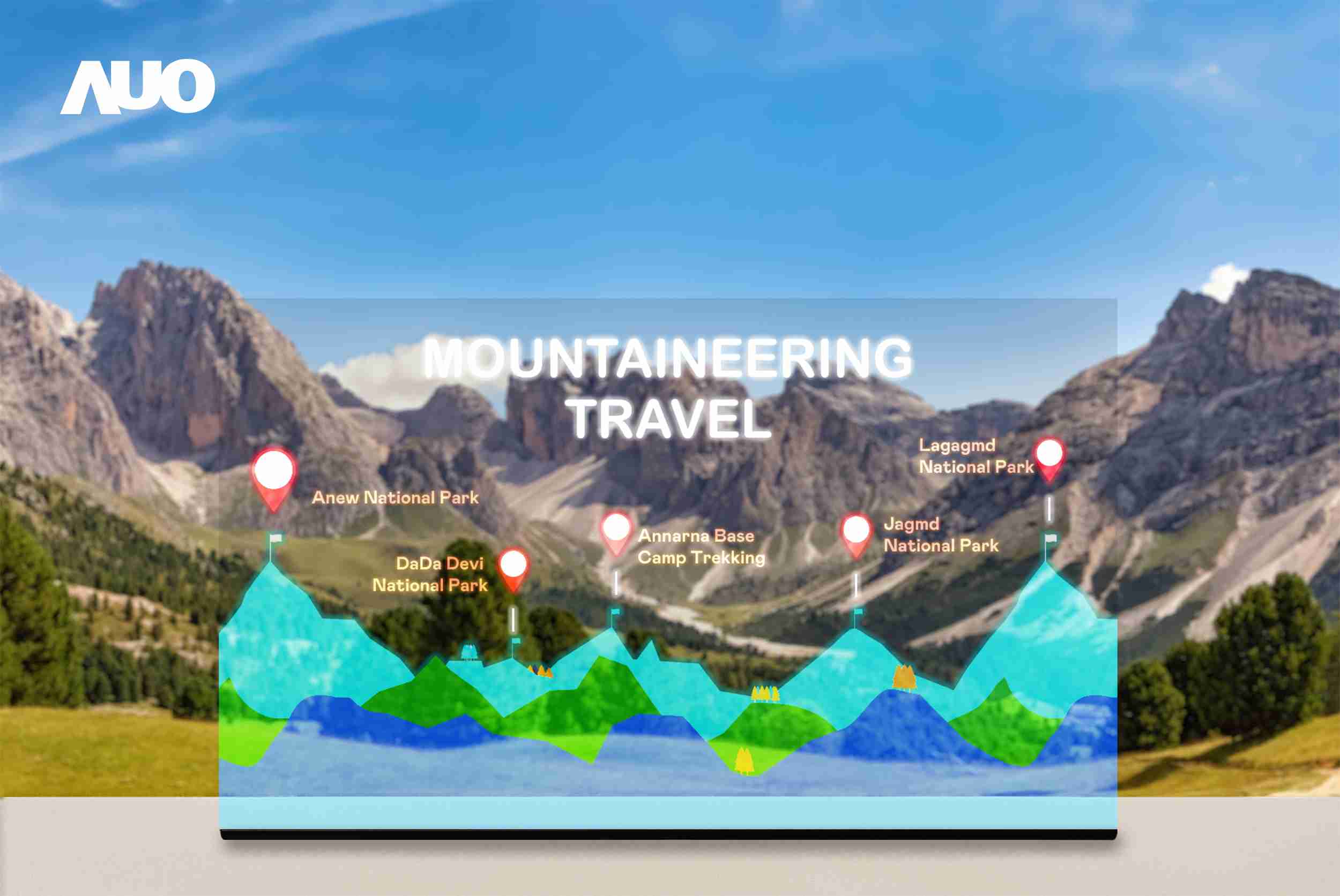 至成国际展示全球单片尺寸最大(*)42吋透明Micro LED显示器拼接而成的〝64吋透明Micro LED显示器〞，，具备高透明度、、、1,000 nits高亮度、、、、广色域、、、采用三边无边框的无缝拼接等多重特色，，，呈现超高清、、细腻画质而不遮挡后方视觉，，，，满足层峰需求，，，可广泛运用于零售、、、、艺术展览或商业空间等场域